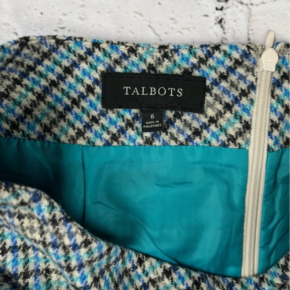 Talbots Plaid Wool Blend Lined Skirt 6 - Picture 4 of 8